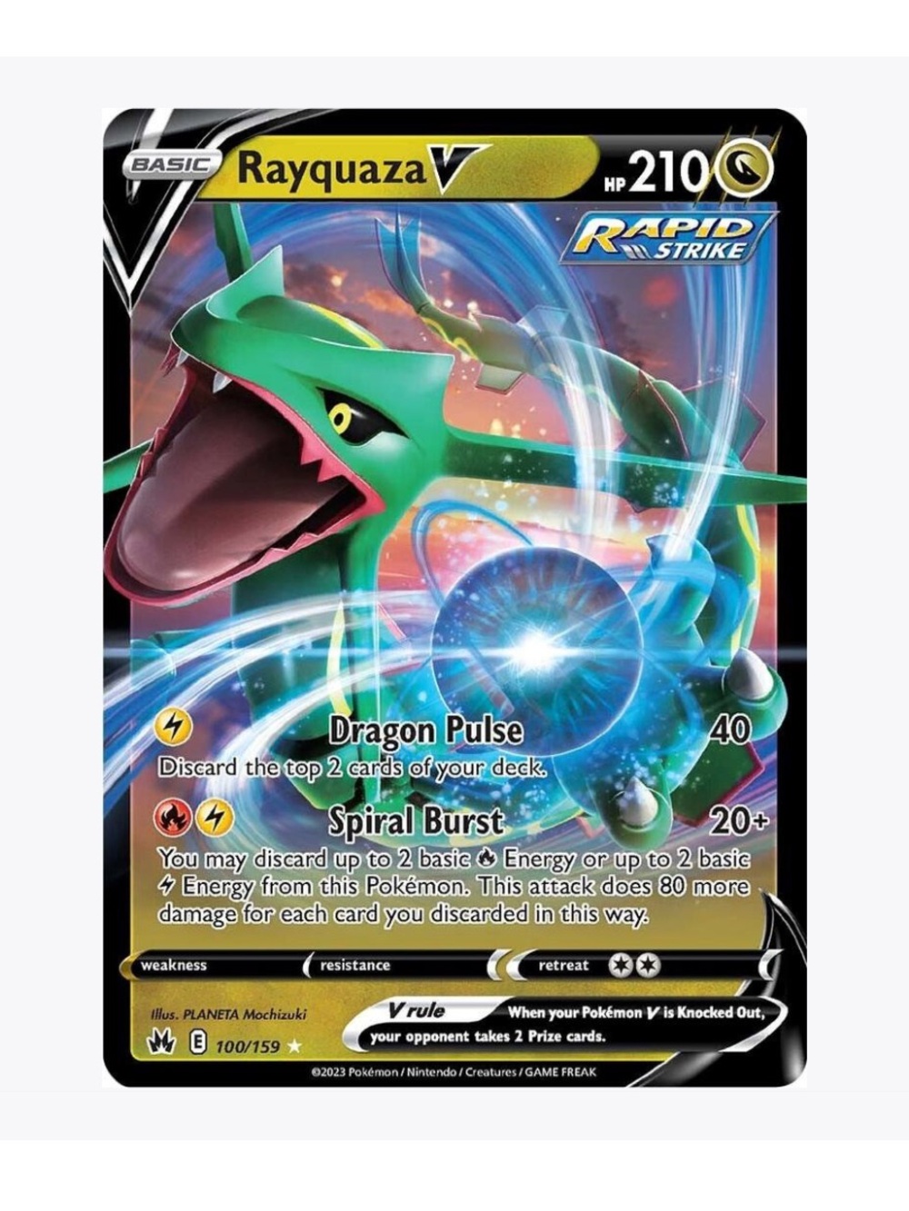 FREE OVER $50 Rayquaza V SWSH Crown Zenith Pokemon Trading Card